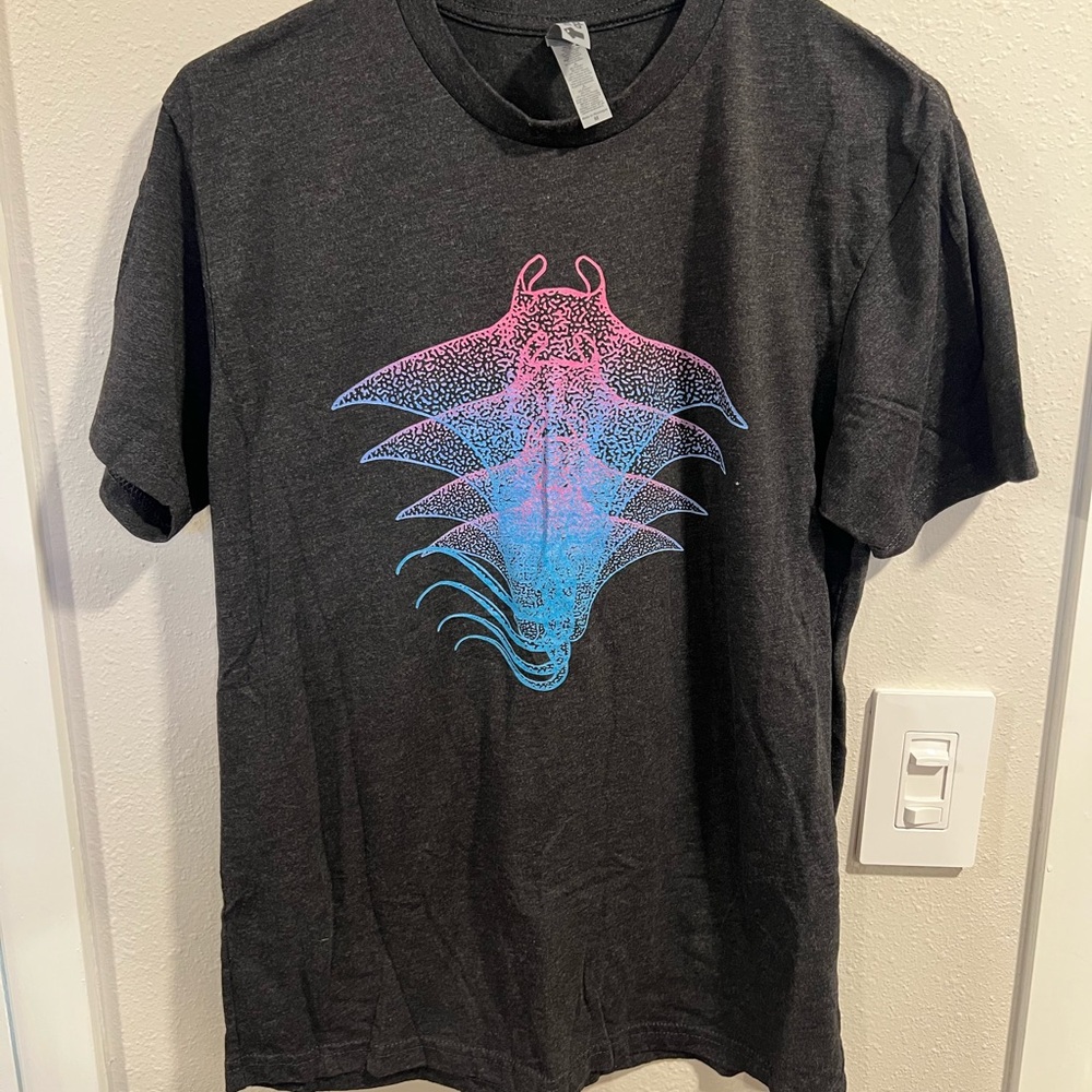 Neon Manta Ray shirt- Graphic Tee with Stingray Design